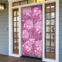 Hawaii Door Cover Magenta Polynesian Monstera Patterns DT05 - Polynesian Pride