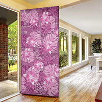 Hawaii Door Cover Magenta Polynesian Monstera Patterns DT05 - Polynesian Pride