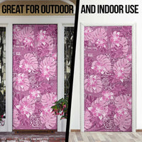 Hawaii Door Cover Magenta Polynesian Monstera Patterns DT05 - Polynesian Pride