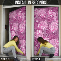 Hawaii Door Cover Magenta Polynesian Monstera Patterns DT05 - Polynesian Pride
