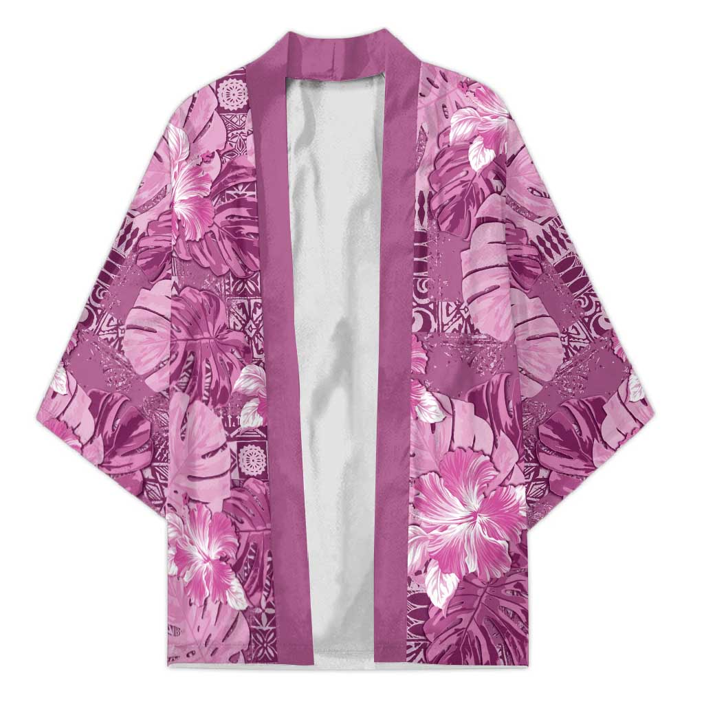 Hawaii Kimono Magenta Polynesian Monstera Patterns DT05 Unisex Magenta - Polynesian Pride
