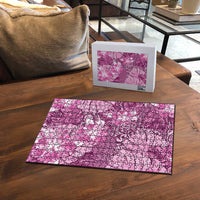 Hawaii Puzzle Magenta Polynesian Monstera Patterns DT05 - Polynesian Pride