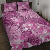 Hawaii Quilt Bed Set Magenta Polynesian Monstera Patterns DT05 Magenta - Polynesian Pride