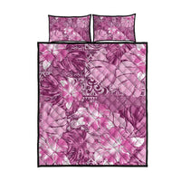 Hawaii Quilt Bed Set Magenta Polynesian Monstera Patterns DT05 - Polynesian Pride