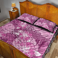 Hawaii Quilt Bed Set Magenta Polynesian Monstera Patterns DT05 - Polynesian Pride