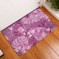 Hawaii Rubber Doormat Magenta Polynesian Monstera Patterns DT05 - Polynesian Pride