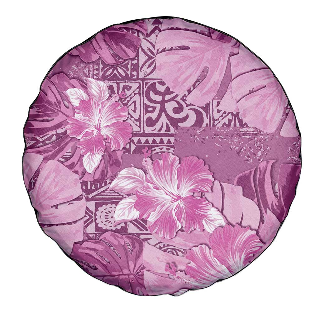 Hawaii Spare Tire Cover Magenta Polynesian Monstera Patterns DT05 - Polynesian Pride
