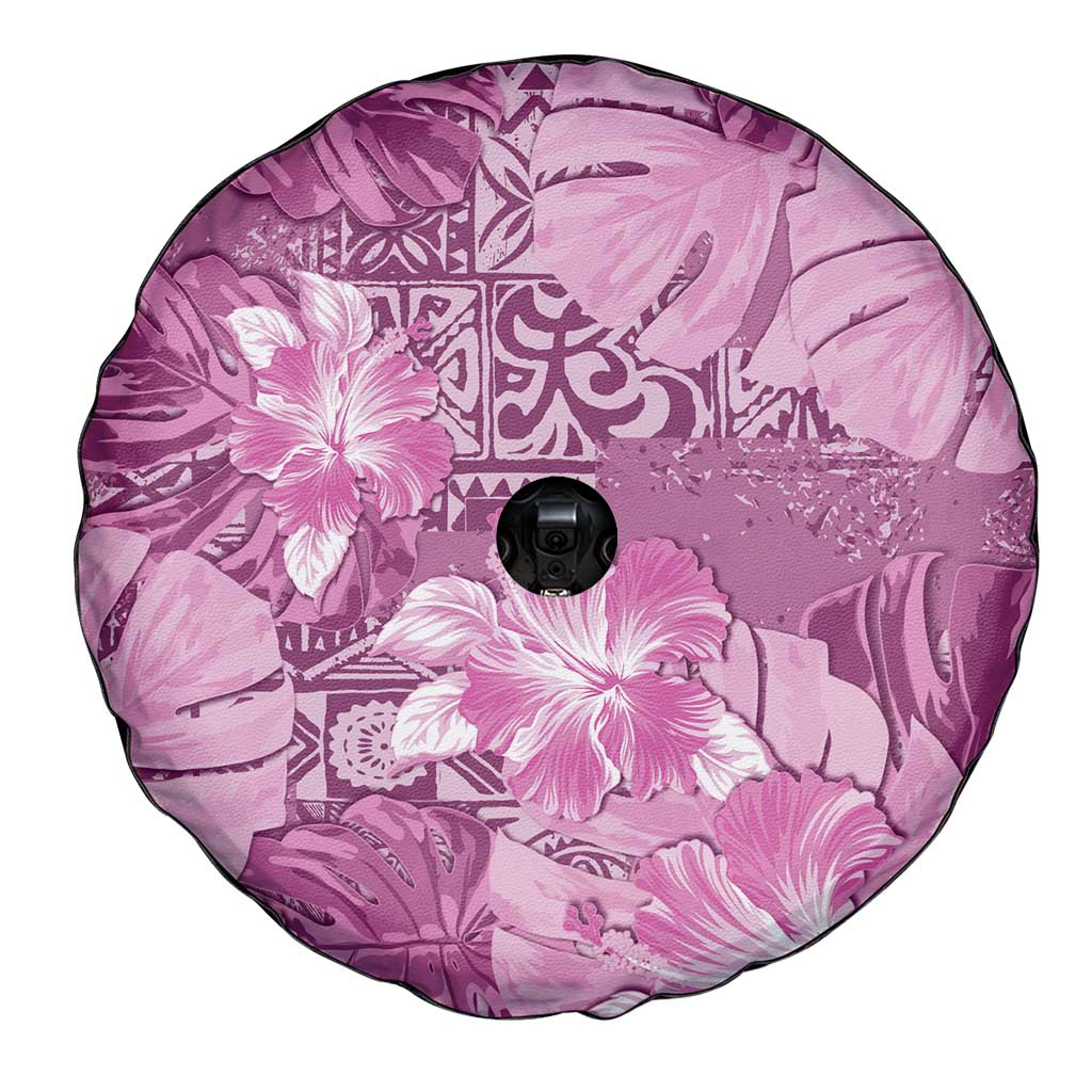 Hawaii Spare Tire Cover Magenta Polynesian Monstera Patterns DT05 - Polynesian Pride