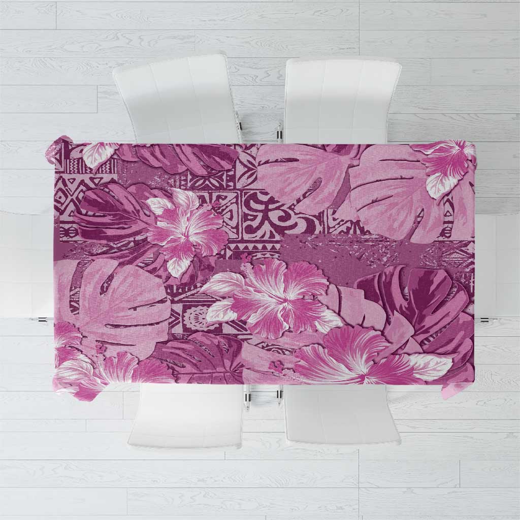 Hawaii Tablecloth Magenta Polynesian Monstera Patterns DT05 Magenta - Polynesian Pride