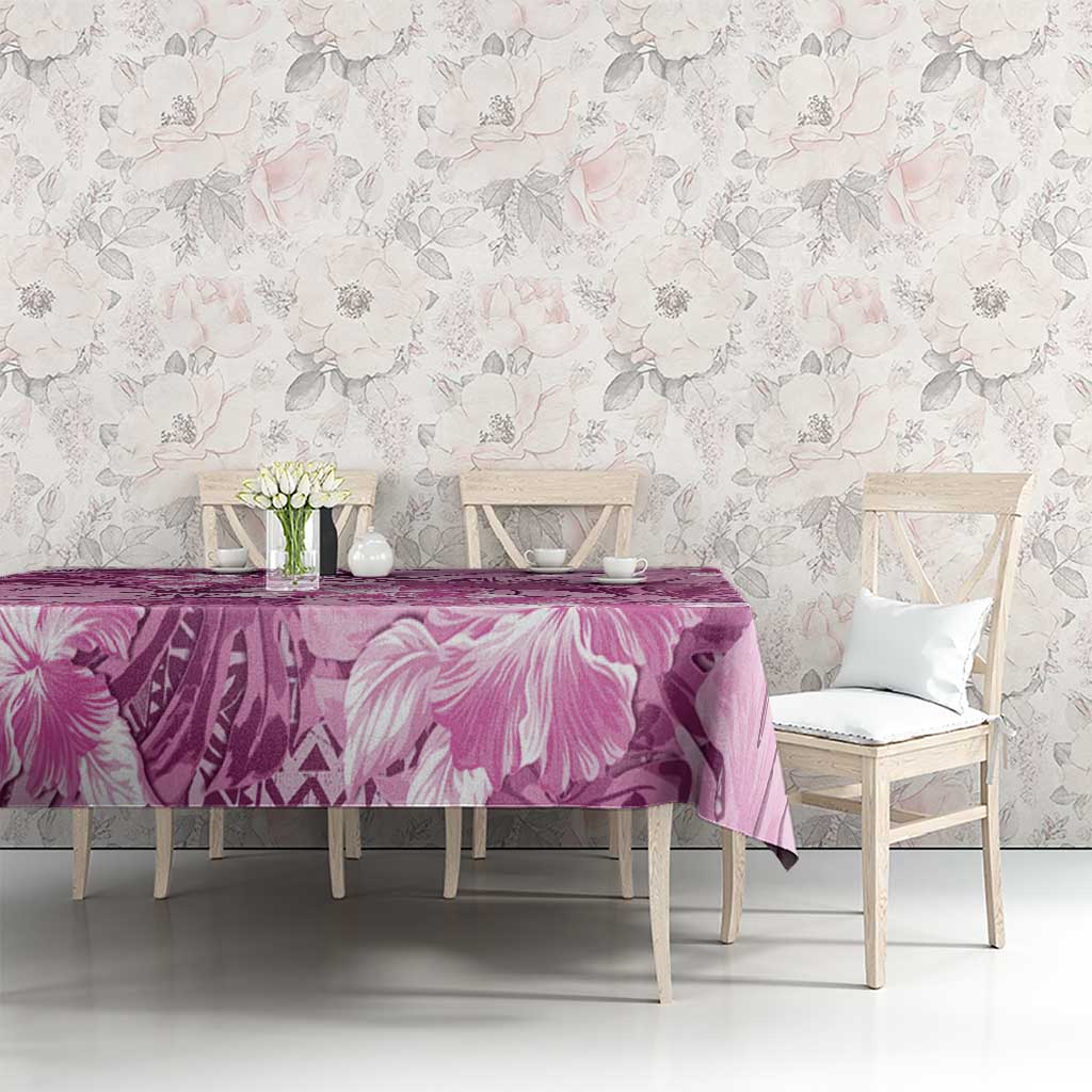 Hawaii Tablecloth Magenta Polynesian Monstera Patterns DT05 - Polynesian Pride