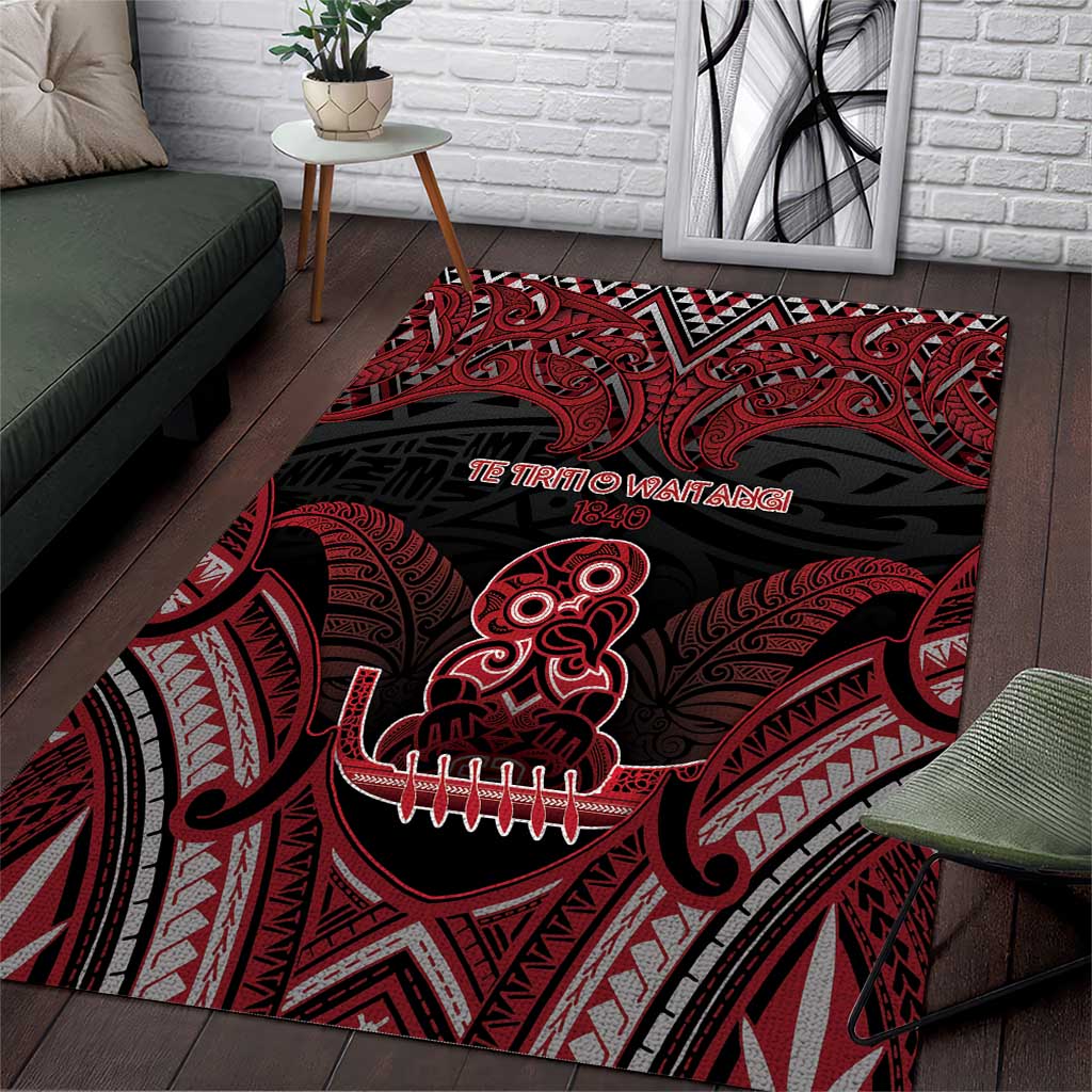 New Zealand Waitangi Day Area Rug Te Tiriti O Waitangi 1840 DT05 Black - Polynesian Pride