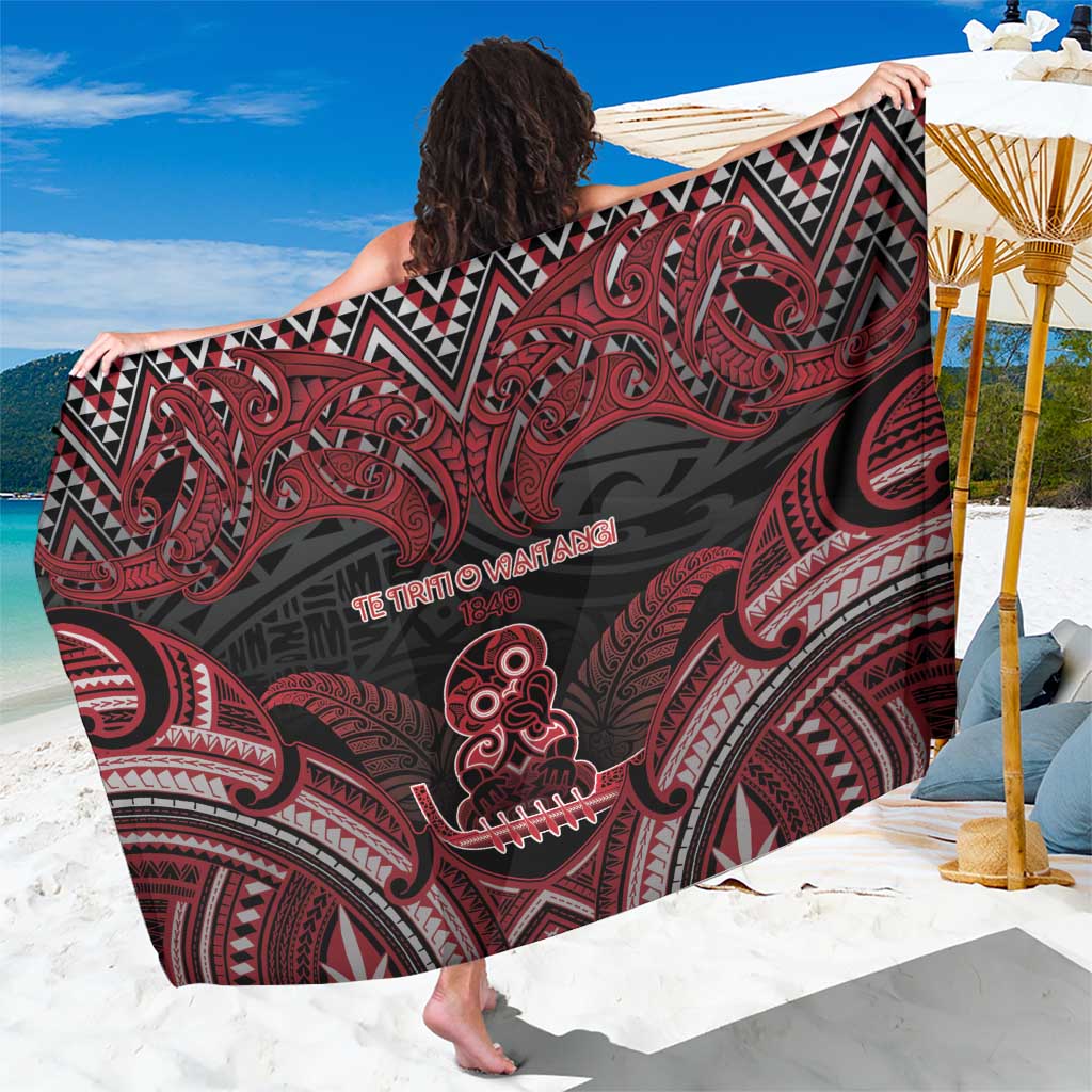 New Zealand Waitangi Day Sarong Te Tiriti O Waitangi 1840 DT05 One Size 44 x 66 inches Black - Polynesian Pride
