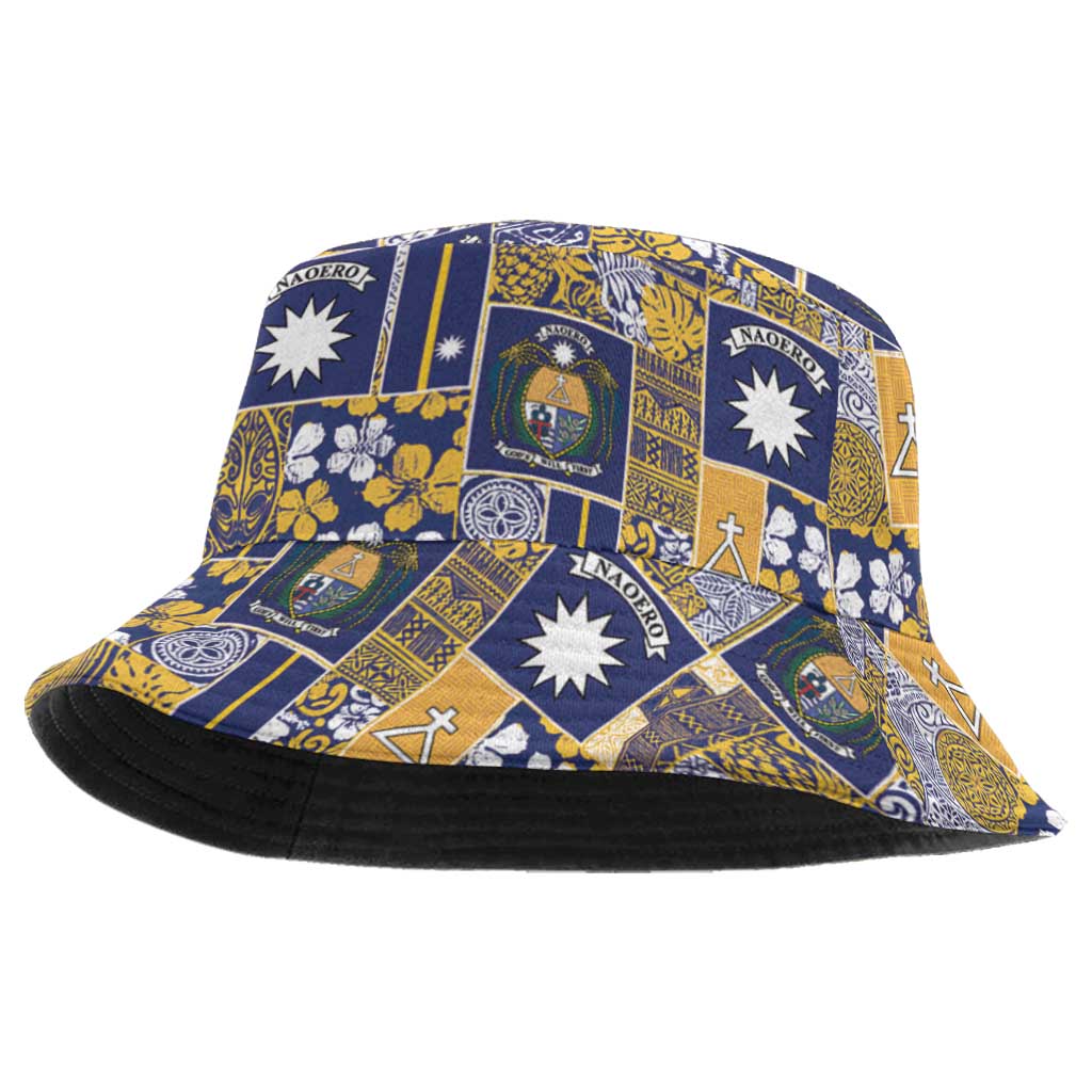 Ekamawir omo Nauru Bucket Hat Pacific Patchwork Xmas Vibes LT9 One Size Blue - Polynesian Pride
