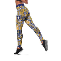 Ekamawir omo Nauru Leggings Pacific Patchwork Xmas Vibes LT9 Blue - Polynesian Pride