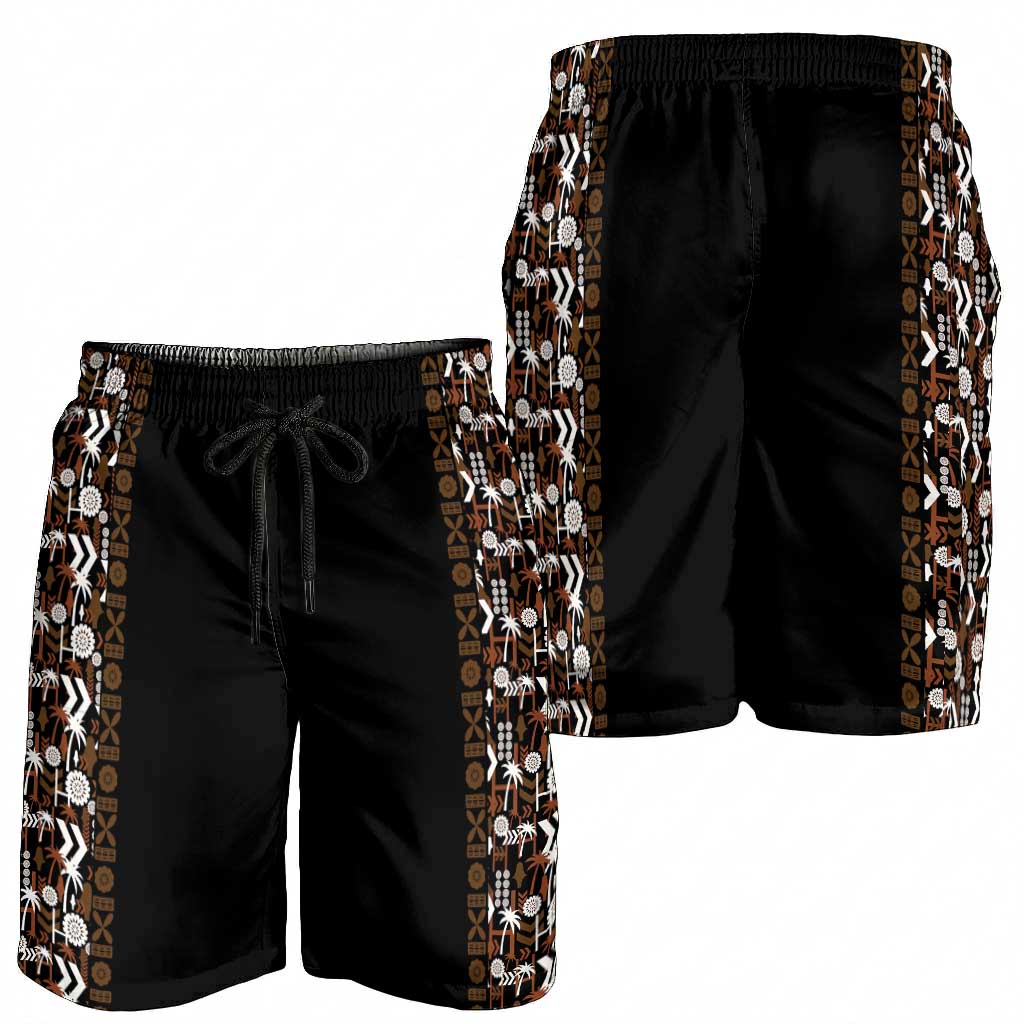Fiji Bati Shorts for Men Masi-inspired Tapa Pattern LT9 - Polynesian Pride