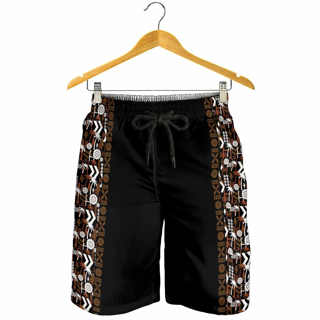 Fiji Bati Shorts for Men Masi-inspired Tapa Pattern LT9 - Polynesian Pride