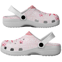 Fiji Clogs Shoes Masi Tapa Pattern Red LT05 - Polynesian Pride