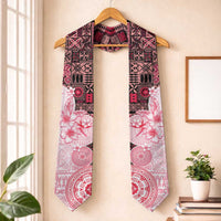 Fiji Graduation Stole Masi Tapa Pattern Red LT05 One Size Red - Polynesian Pride