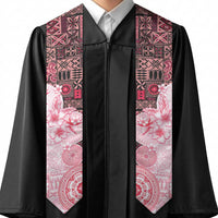 Fiji Graduation Stole Masi Tapa Pattern Red LT05 - Polynesian Pride