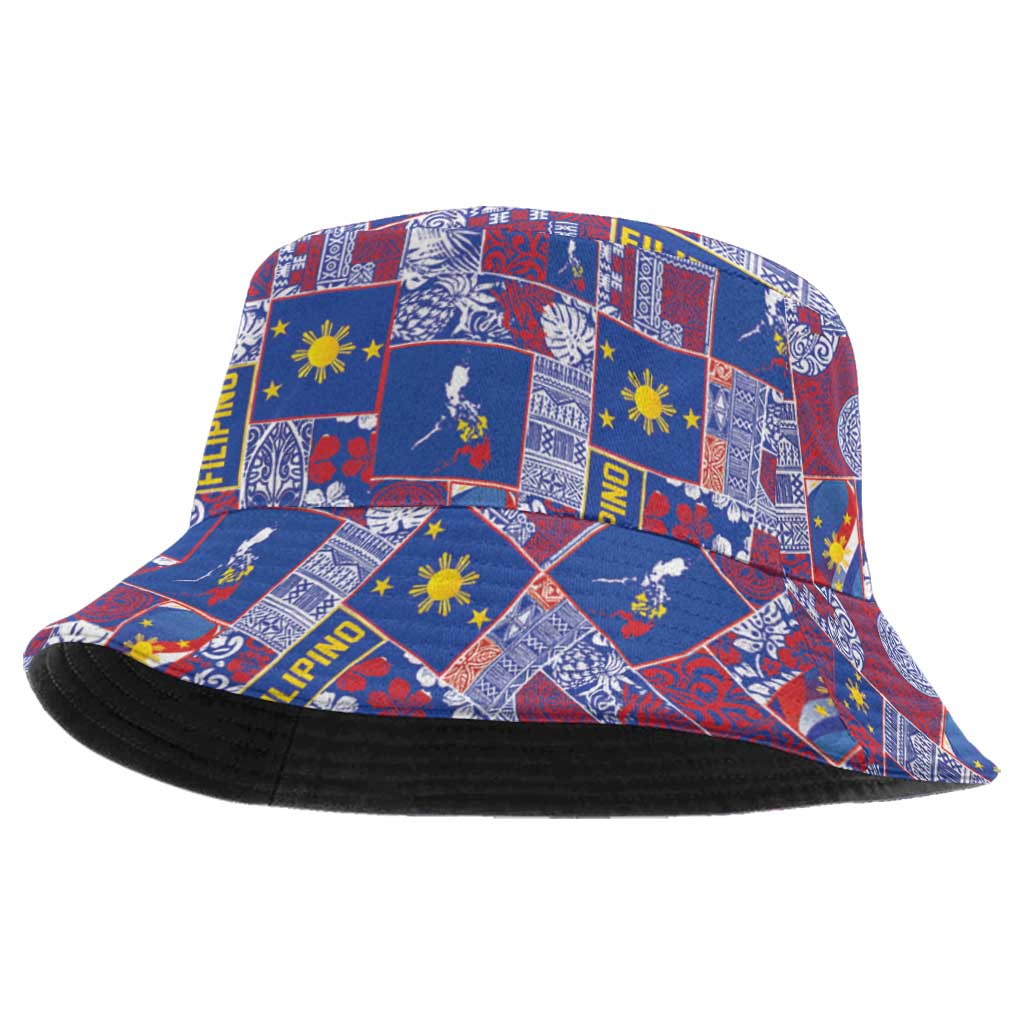 Filipino Maligayang Pasko Bucket Hat Pacific Patchwork Xmas Vibes LT9 One Size Blue - Polynesian Pride