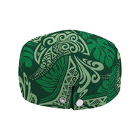 Forest Green Monstera Jeff Hat Polynesian Tribal Pattern LT01 - Polynesian Pride