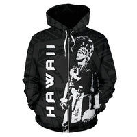 Hawaii Helmet Polynesian Kanaka Warrior Hoodie - Polynesian Pride