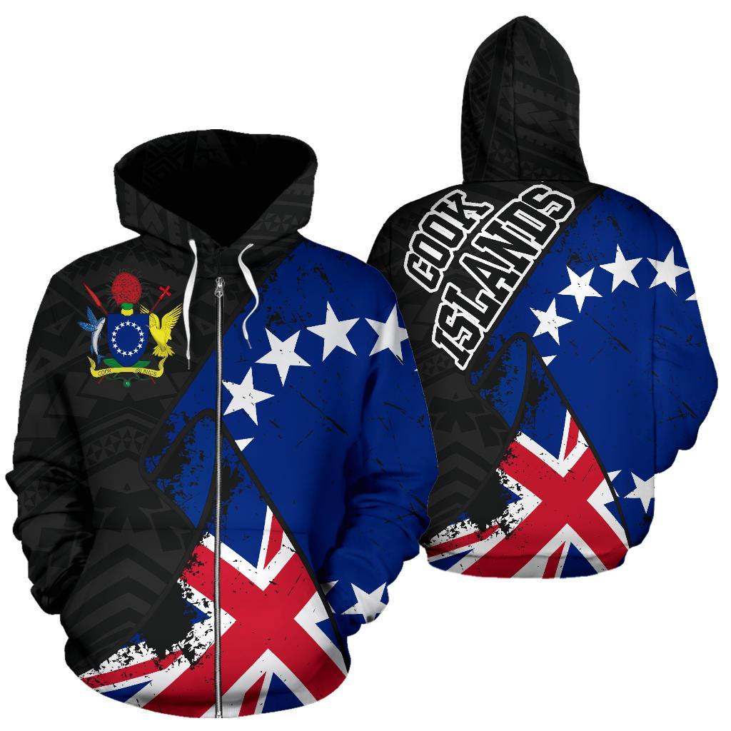 Cook Islands Special Grunge Flag Pullover Hoodie - Polynesian Pride