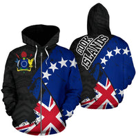 Cook Islands Special Grunge Flag Pullover Hoodie - Polynesian Pride