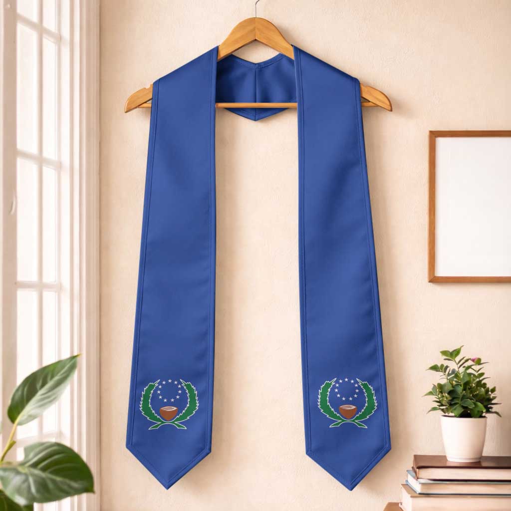 FSM Pohnpei Graduation Stole Flag Style LT05 One Size Blue - Polynesian Pride