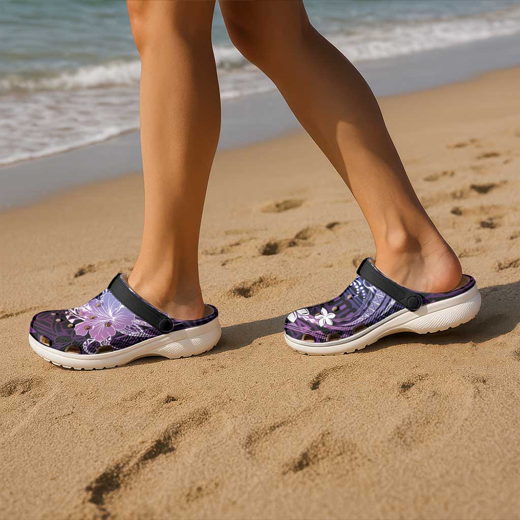 Galaxy Polynesian Pattern With Tropical Flowers Clogs Shoes LT05 - Polynesian Pride