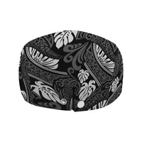 Grayscale Monstera Jeff Hat Polynesian Tribal Pattern LT01 - Polynesian Pride