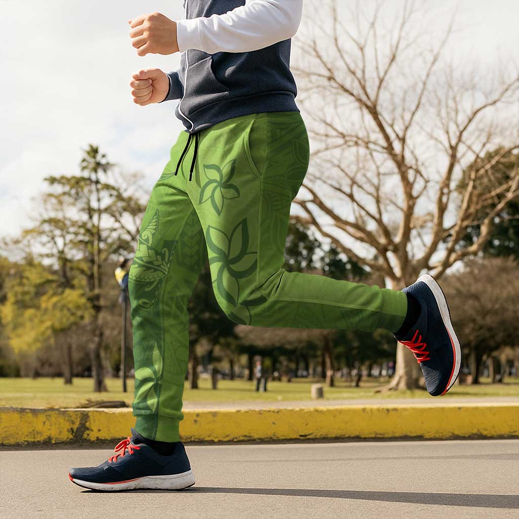 Green Gradient Polynesia Jogger Pants Hawaiian Tribal Hammerhead Shark Tattoo LT14 - Polynesian Pride