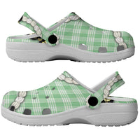 Green Palaka Hawaii Clogs Shoes Kukui Nut Pikake Lei Hawaiian Tapa Pattern LT14 - Polynesian Pride