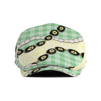Green Palaka Hawaii Jeff Hat Kukui Nut Pikake Lei Hawaiian Tapa Pattern LT14 Green - Polynesian Pride
