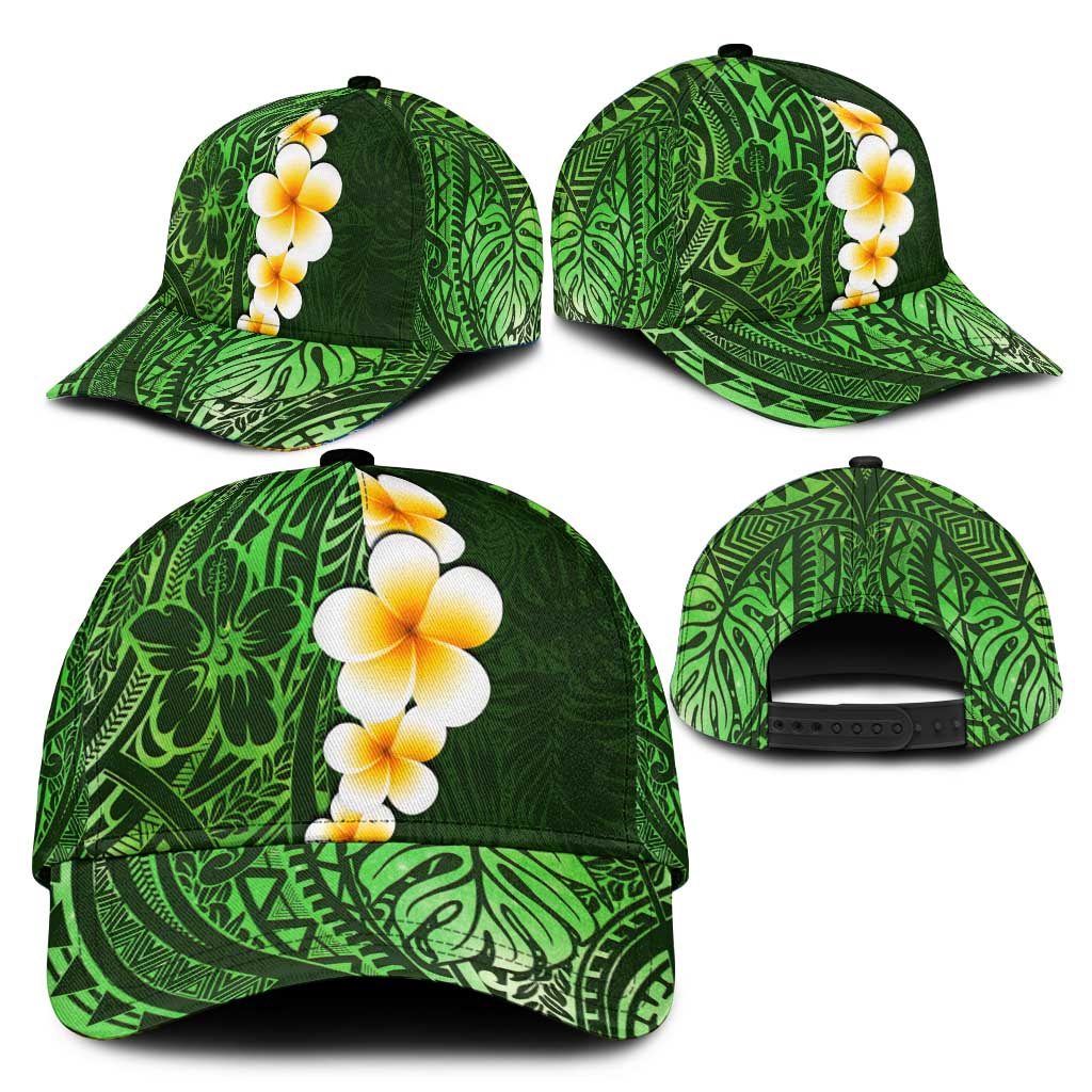 Green Polynesia Classic Cap Plumeria Tropical Leaves With Galaxy Polynesian Art LT14 - Polynesian Pride