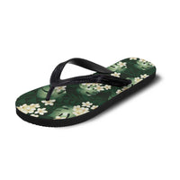 Green Tropical Hawaii Flip Flops Seamless Monstera Plumeria Hawaiian Pattern LT14 - Polynesian Pride