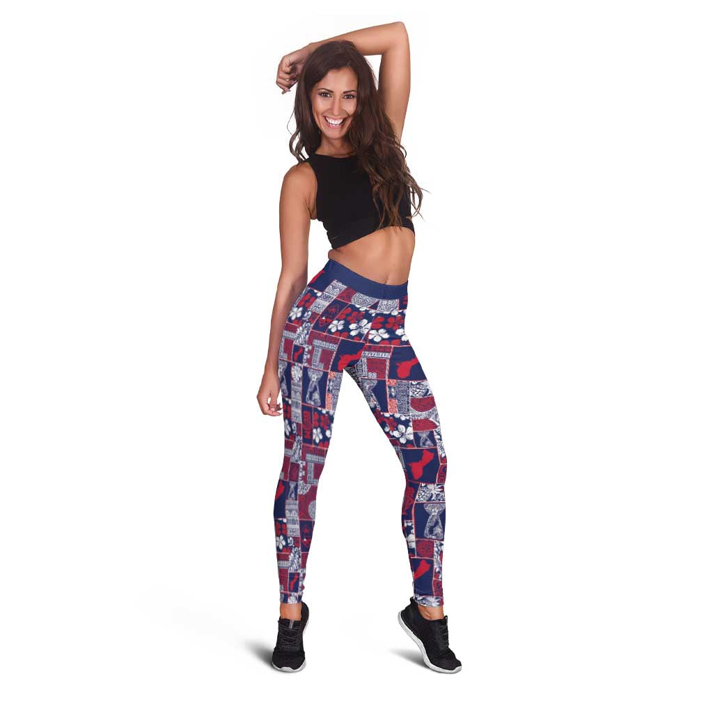 Guam Felis Pasgua Leggings Pacific Patchwork Xmas Vibes LT9 - Polynesian Pride
