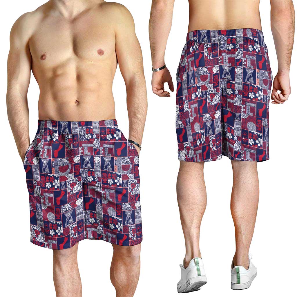 Guam Felis Pasgua Shorts for Men Pacific Patchwork Xmas Vibes LT9 - Polynesian Pride