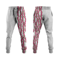 Hawaii Aalii Lei Jogger Pants Aalii Ku Makani LT01 White - Polynesian Pride