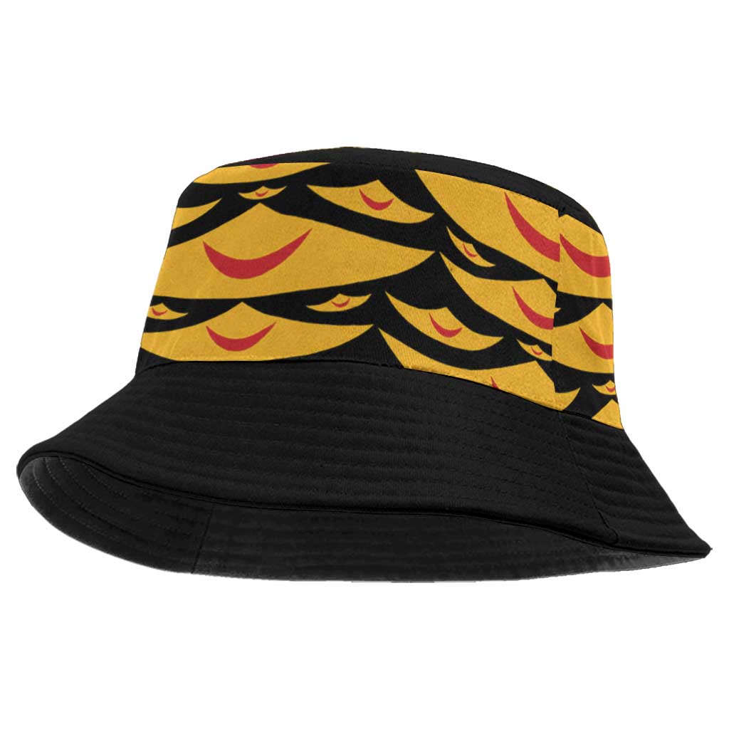 Hawaii Ahu Ula Inspired Bucket Hat Black Version LT05 One Size Black - Polynesian Pride
