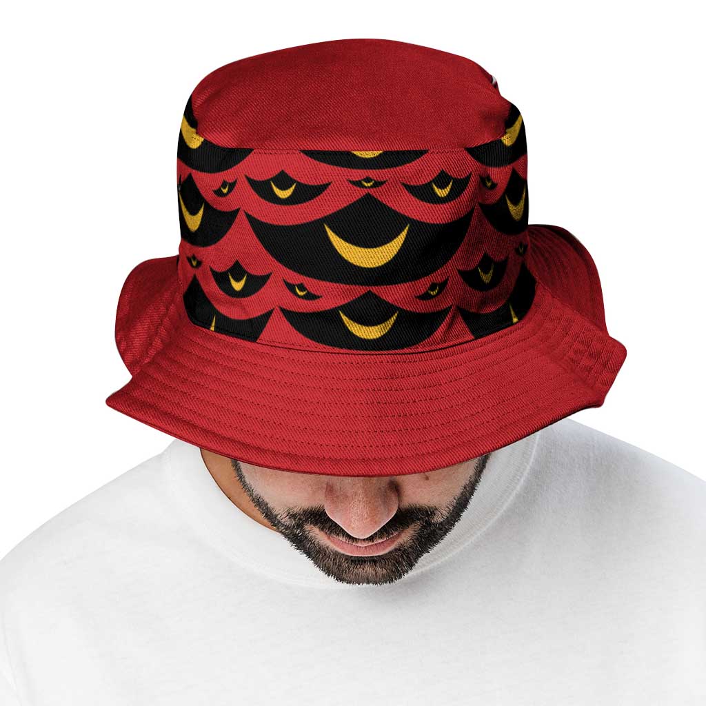 Hawaii Ahu Ula Inspired Bucket Hat Red Version