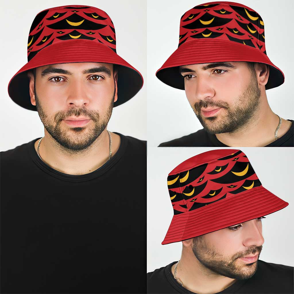 Hawaii Ahu Ula Inspired Bucket Hat Red Version