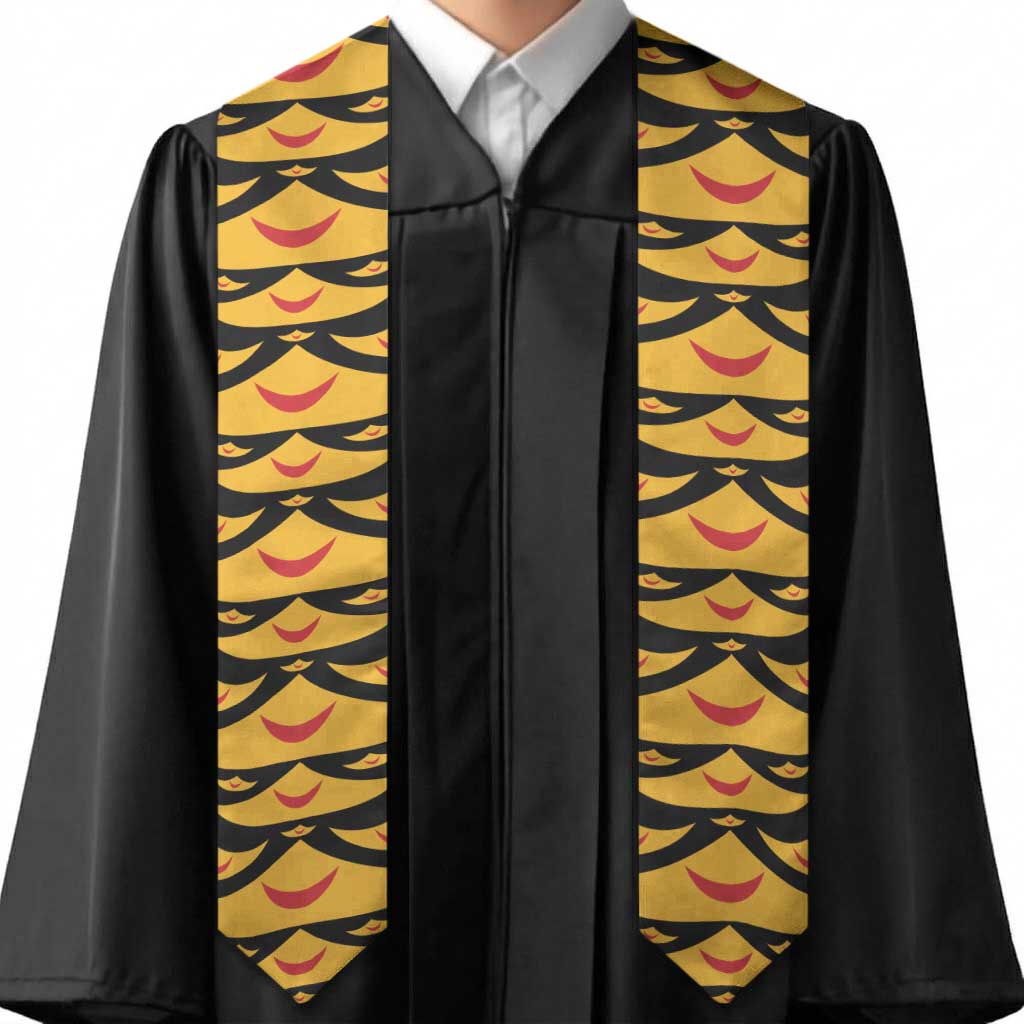 Hawaii Ahu Ula Inspired Graduation Stole Black Version LT05 - Polynesian Pride