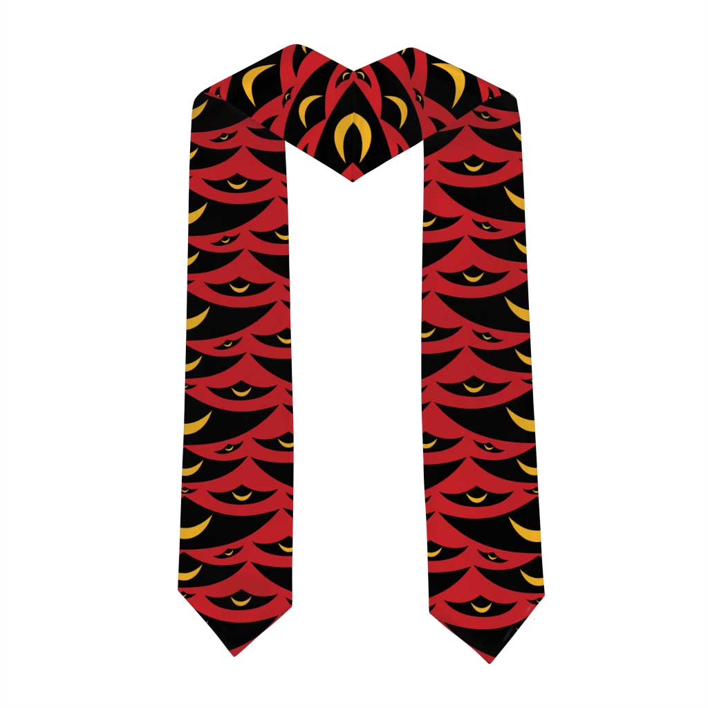 Hawaii Ahu Ula Inspired Graduation Stole Red Version