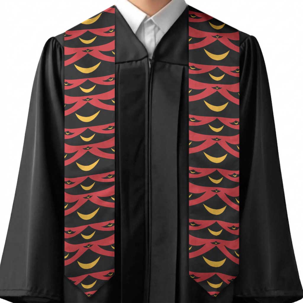 Hawaii Ahu Ula Inspired Graduation Stole Red Version
