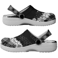 Hawaii Aloha Plumeria Lei Black Palaka Clogs Shoes LT7 - Polynesian Pride