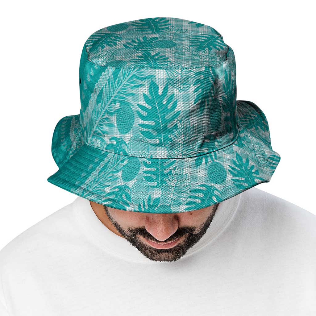 Hawaii Breadfruit Palaka Bucket Hat Polu Opal Maile Lei LT9 - Polynesian Pride