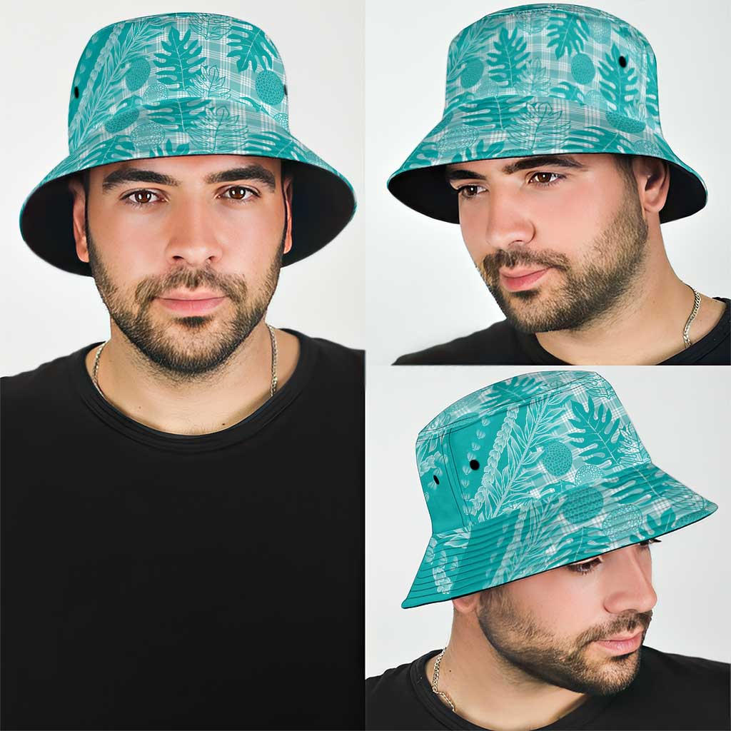 Hawaii Breadfruit Palaka Bucket Hat Polu Opal Maile Lei LT9 - Polynesian Pride