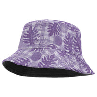 Hawaii Breadfruit Palaka Bucket Hat Poni Maile Lei LT9 One Size Purple - Polynesian Pride