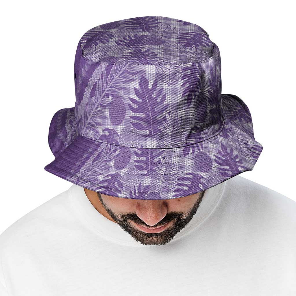 Hawaii Breadfruit Palaka Bucket Hat Poni Maile Lei LT9 - Polynesian Pride